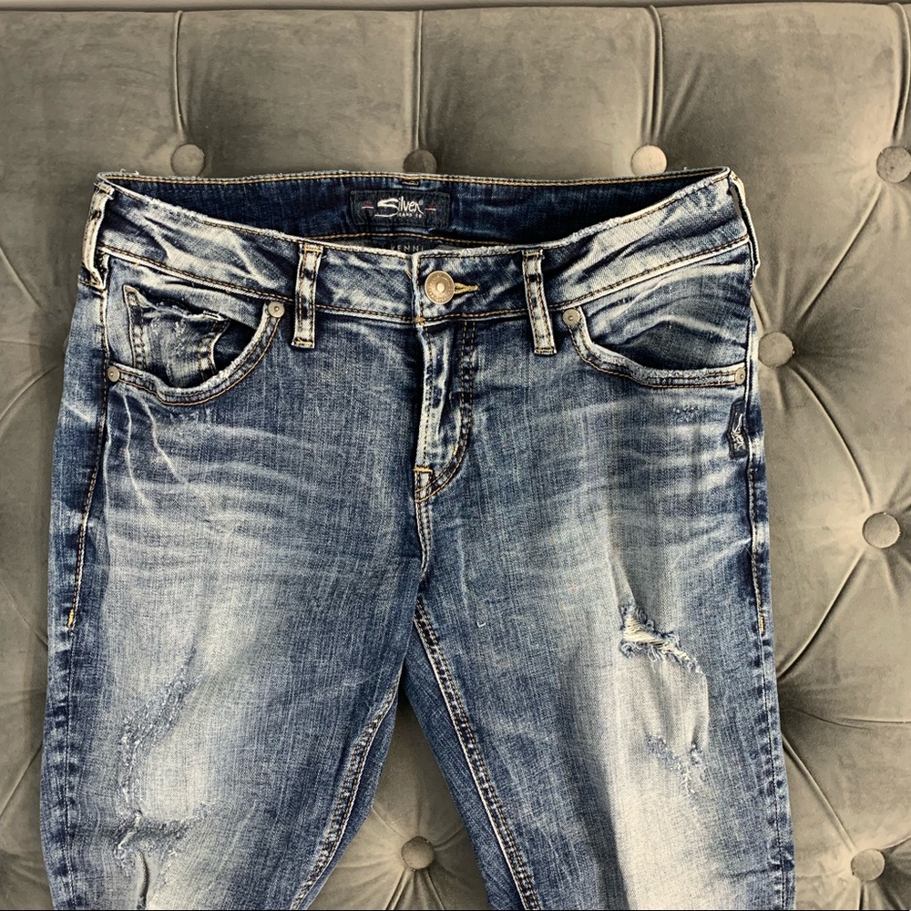 Silver Distressed Crops - Picture 4 of 9